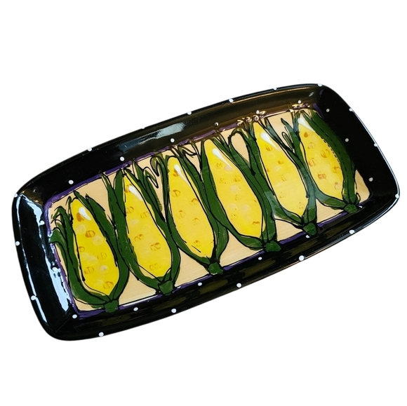 Vintage Other - Vintage Robin Young 2003 Colorful Corn Design Rectangular Platter Dish